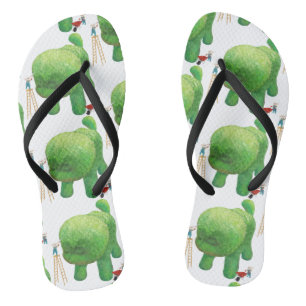 Cat Gardeners and Green Animal Bush Jandals