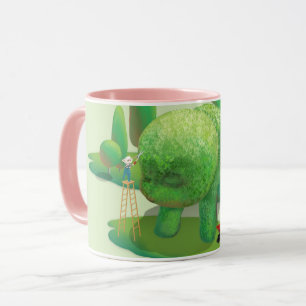 Cat Gardeners and Green Animal Bush Mug