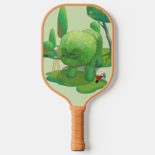 Cat Gardeners and Green Animal Bush Pickleball Paddle
