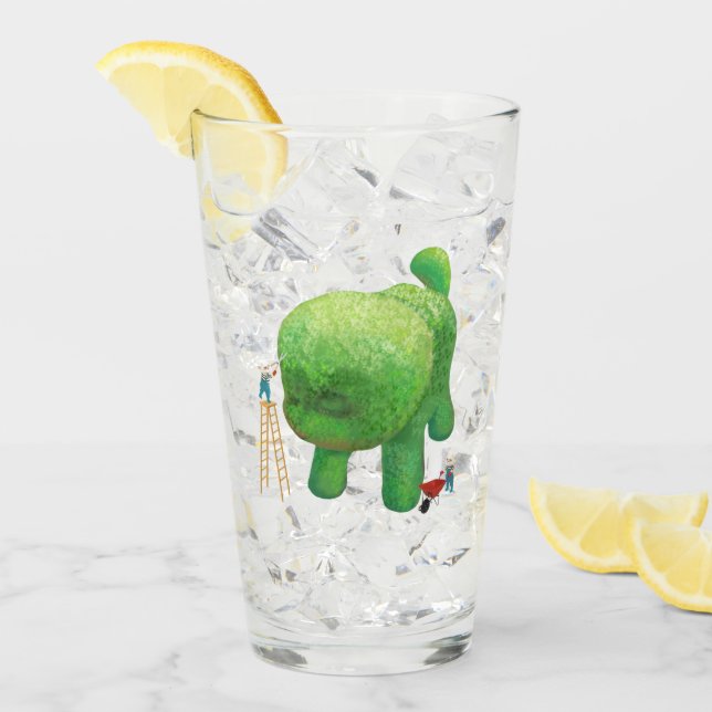Cat Gardeners Green Topiary Animal Surreal Glass (Front Ice)