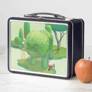 Cat Gardeners: Topiary Puppy Green Thumb Art Metal Lunch Box