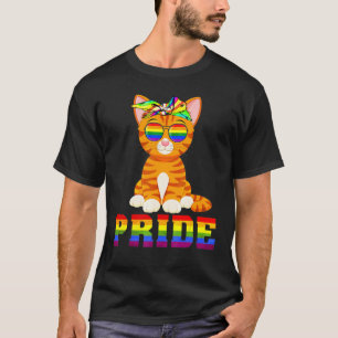 Cat  Gay Lesbian Pride Lgbt Rainbow Sunglasses T-Shirt