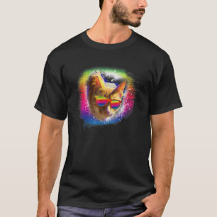 Cat Gay Pride Lgbt Rainbow Sunglasses T-Shirt