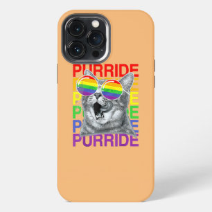Cat Gay Pride Month Rainbow Flag Sunglasses LGBTQ iPhone 13 Pro Max Case