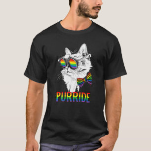 Cat Gay Pride  Rainbow Sunglasses LGBTQ LGBT T-Shirt