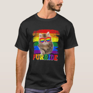 Cat Gay Pride  Rainbow Sunglasses Lgbtq Purride T-Shirt