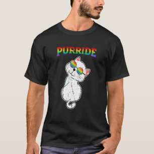 Cat Gay Pride Sunglasses Lgbtq  Adorable Cute Cat T-Shirt