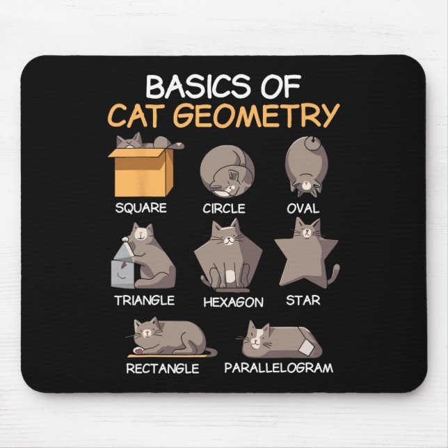 Cat Geometry Math Funny Cat Gifts For Cat Dad  Mouse Pad (Front)