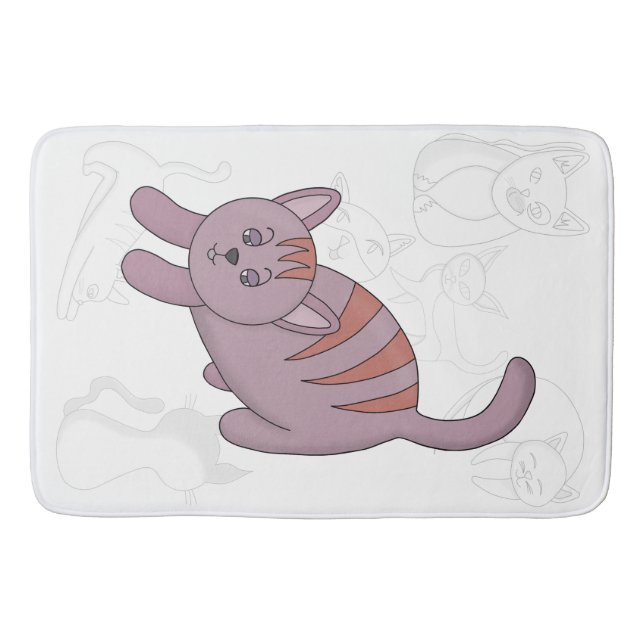 Cat getting ready to jump duvet cover bath mat (Front)
