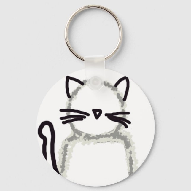 Cat Ghost Avatar Key Ring (Front)