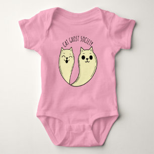 Cat Ghost Society Spooky Funny Pet Halloween Baby Bodysuit
