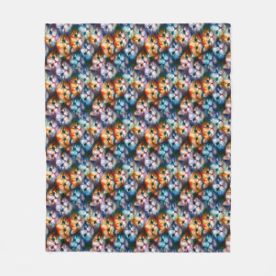 Cat Gift   Cute Cat Faces Fleece Blanket