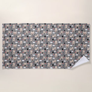 Cat Gift   Cute Cat Pattern Childish Beach Towel