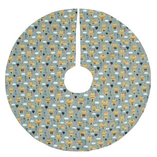 Cat Gift   Cute Cat Pattern Childish Brushed Polyester Tree Skirt