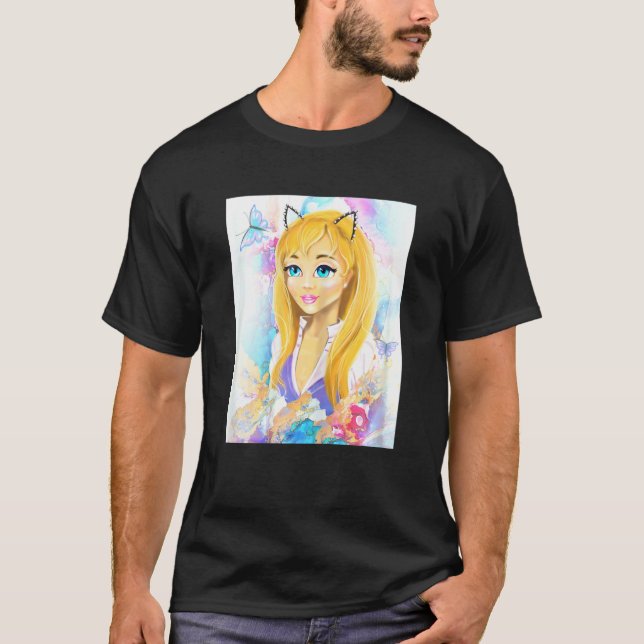 Cat Girl  Lady Kitten  Cat Tee (Front)
