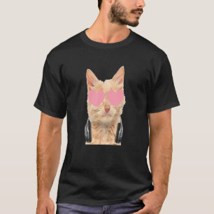 Cat Glasses Party Animal Colourful Cat Graphic T-Shirt