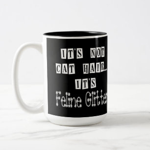 Cat Glitter Humor Two-Tone Coffee Mug