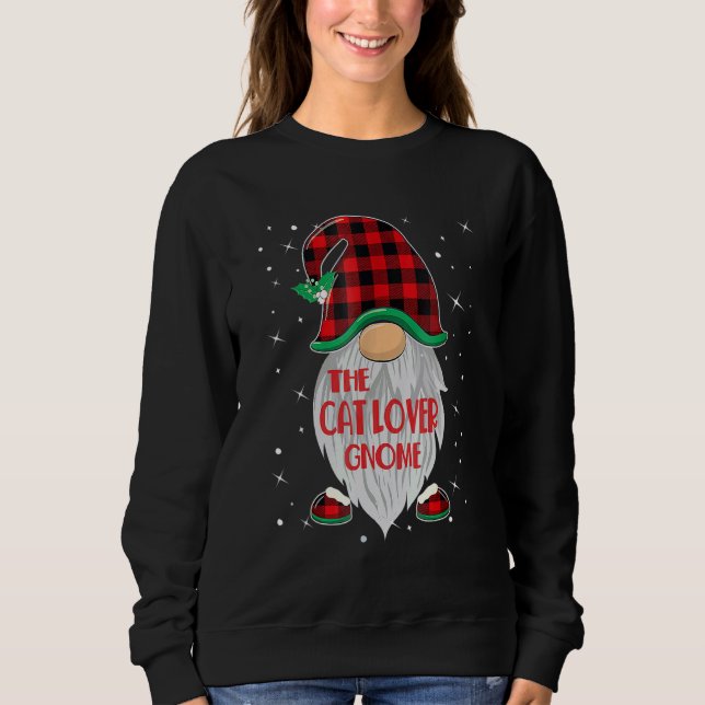 Cat  Gnome Matching Family Group Christmas Party P Sweatshirt (Front)
