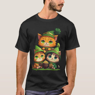 Cat Gnomes St Patricks Day Cat T-Shirt