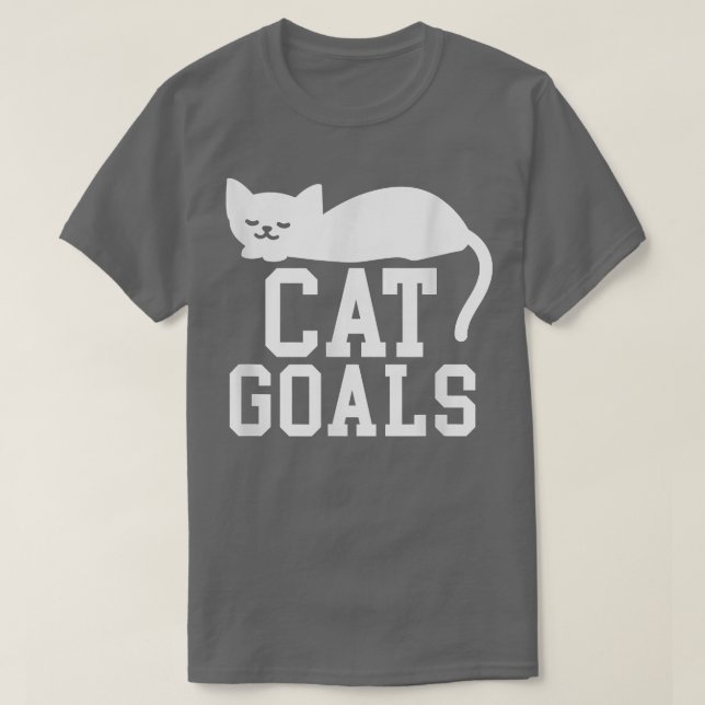 Cat Goals Sleep  Funny Cat Tee  (Design Front)