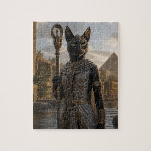 Cat Goddess Bastet Postcard Jigsaw Puzzle