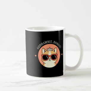 Cat - Godit, Donut! Sy Retro Cat Lover Design  Coffee Mug