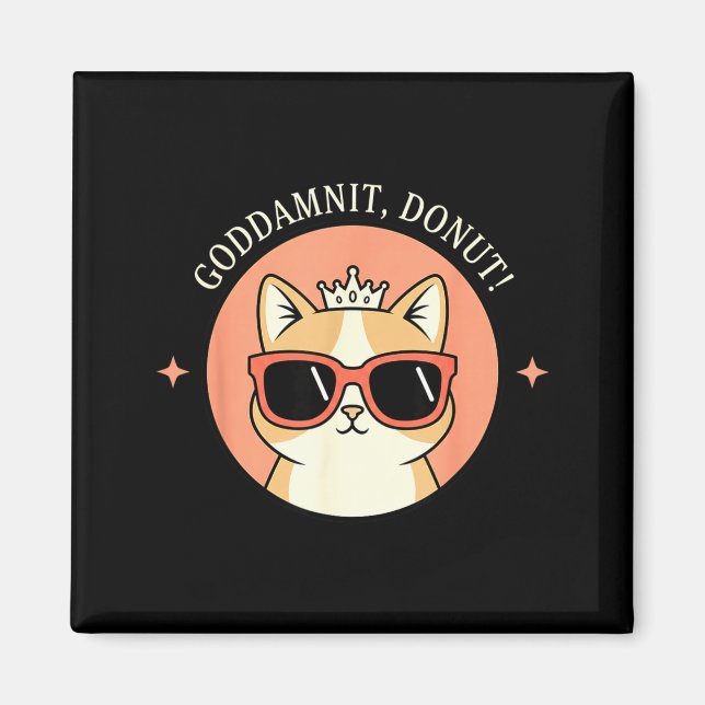 Cat - Godit, Donut! Sy Retro Cat Lover Design  Magnet (Front)
