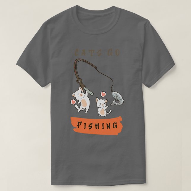 Cat Goes fishing 1 T-Shirt (Design Front)