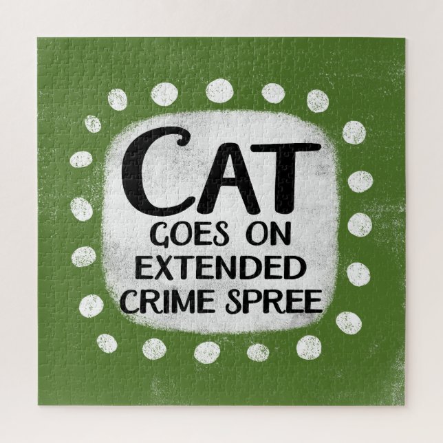 Cat Goes On Extended Crime Spree Jigsaw Puzzle (Vertical)