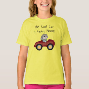 Cat Going Places Red Car tshirts and Gifts
