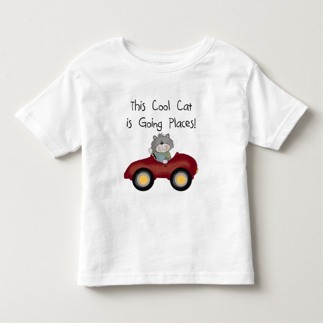 Cat Going Places Red Car tshirts and Gifts (Front)