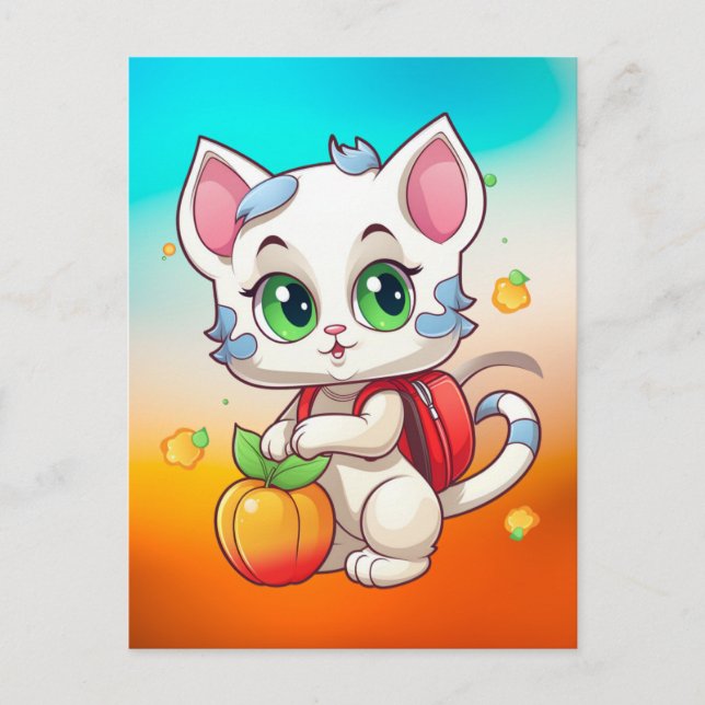Cat Going To School-85241 Postcard (Front)
