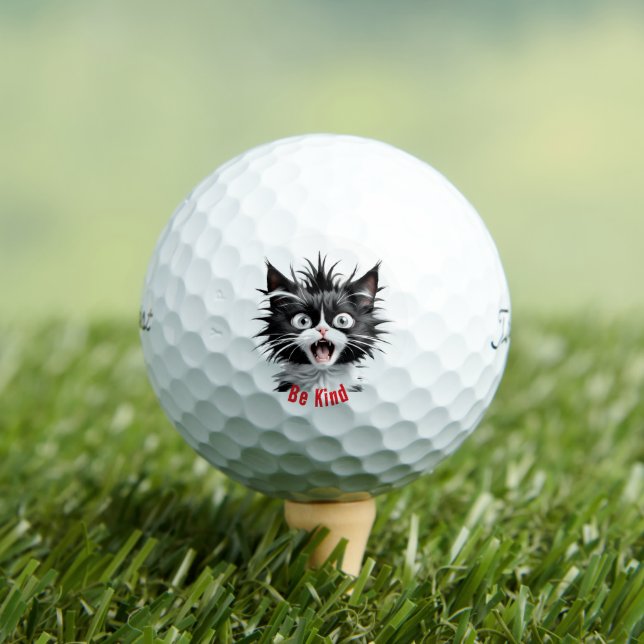 Cat Golf Balls - Be Kind Hilarious Design (Insitu Tee)