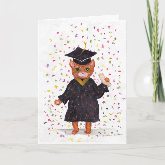Cat Graduation Folded Card (Front)