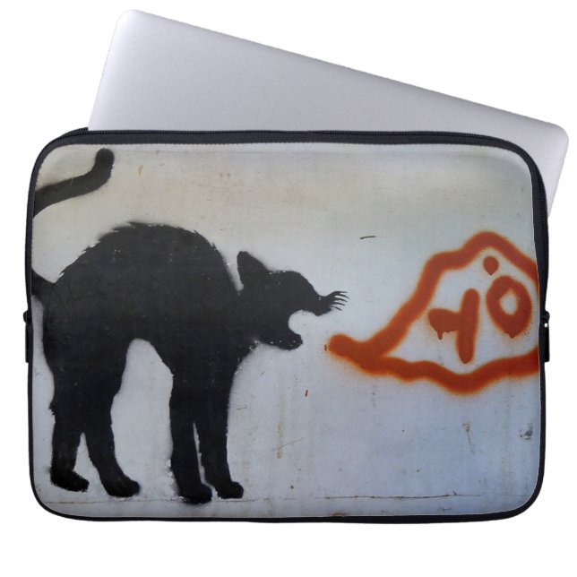 Cat graffiti laptop sleeve. sleeve (Front)