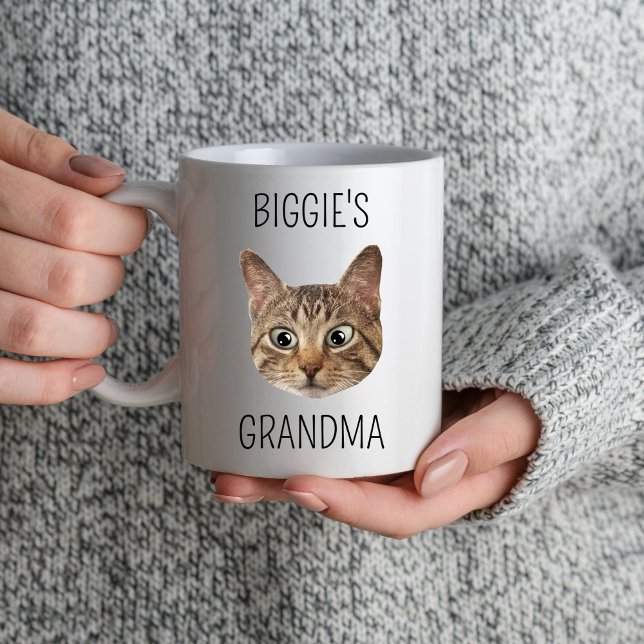Cat Grandma Cat Lovers Owners Custom Cat Face Mug (Creator Uploaded)