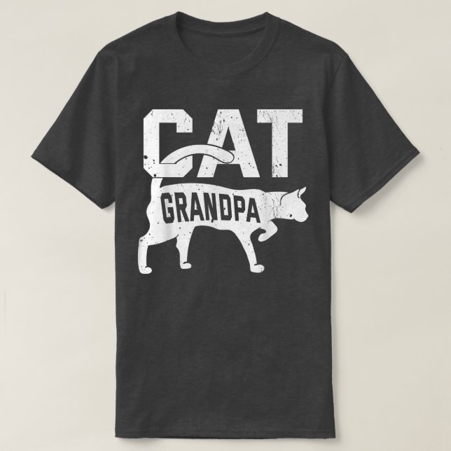 Cat Grandpa Kitten Pet Owner Meow Father's Day  T-Shirt (Design Front)