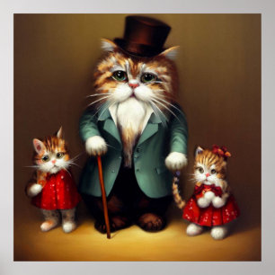 Cat Grandpa Poster