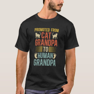 Cat Grandpa to Human Grandpa Cat Lover Grandpa Lon T-Shirt