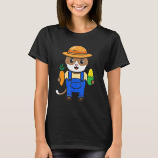 Cat Graphic Agriculture Agriculteur Farmer Tractor T-Shirt