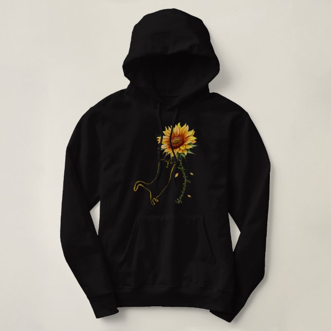 Cat Graphic , Cat Sunflower Shirt, Cat Sunshine, C Hoodie (Design Front)