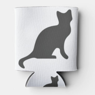 Cat Grey Meow Animal Feline Silhouette Can Cooler