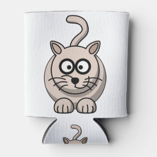 Cat Grey Panther Feline Wildcat Albino Predator Can Cooler