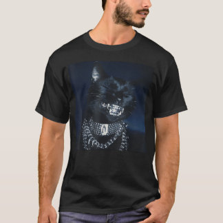 Cat Grillz Funny Kitten Meme Cat Smiling Brain T-Shirt