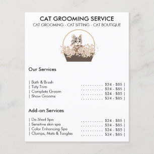 Cat grooming service minimal flyer