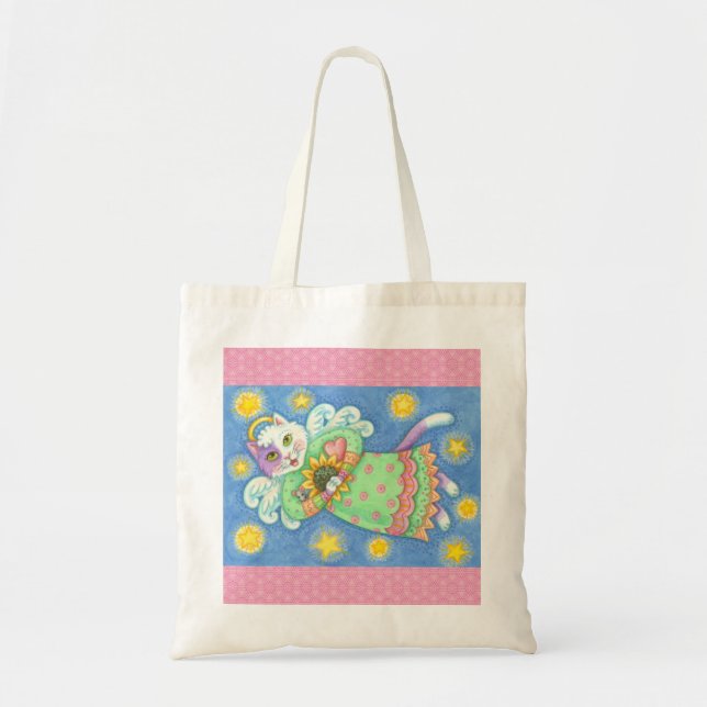 CAT GUARDIAN ANGEL BUDGET TOTE BAG (Front)