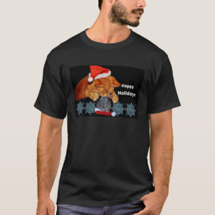 Cat Guinea Pig Happy Holidays  Animal T-Shirt