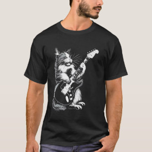 Cat Guitarist Guitar - Snowshoe Dad Mum T-Shirt