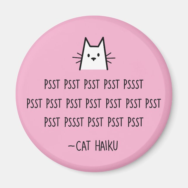 Cat Haiku Round Magnet (Front)