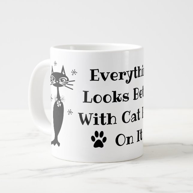 cat hair coffee mug (Front Left)